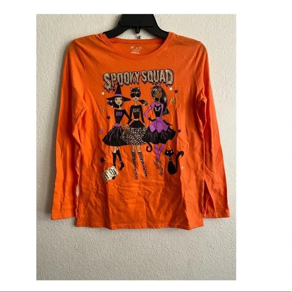 🆕 Children's Place Girls Halloween Squad Graphic Tee 16 🆕 - Picture 1 of 7